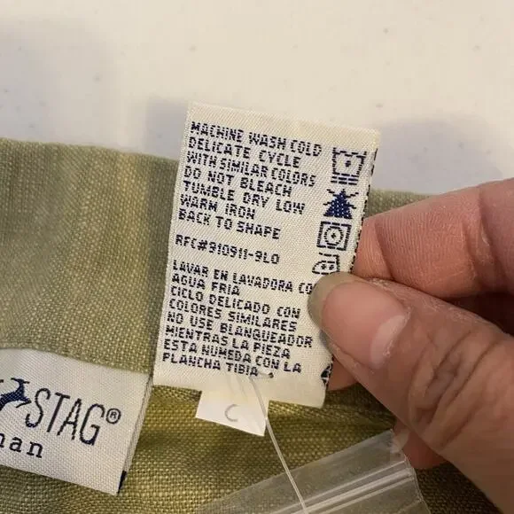 New WhiteStag Women 22W ShortSleeve LinenRayon Midi ShirtDress Green Button Up - Picture 5 of 9